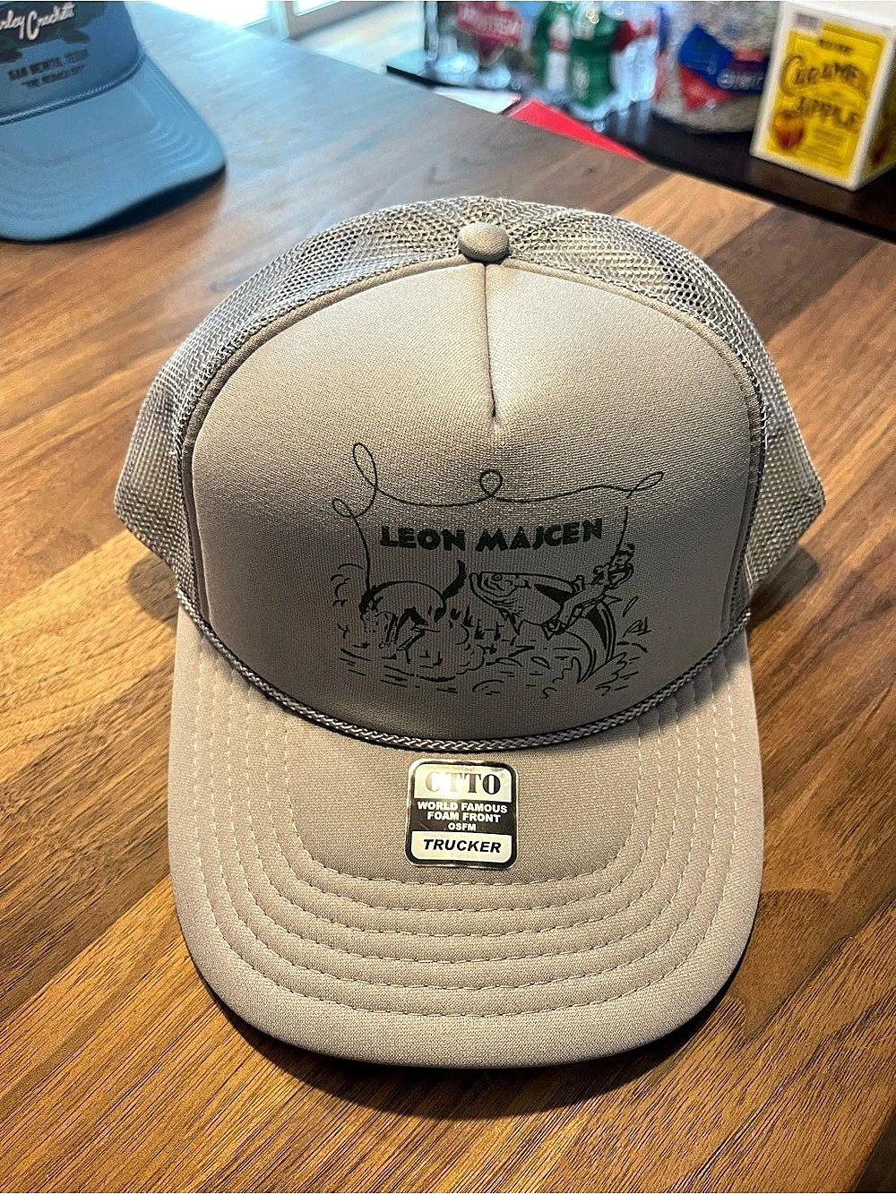 Otto Leon Majcen Custom Print Trucker Hat Gray
